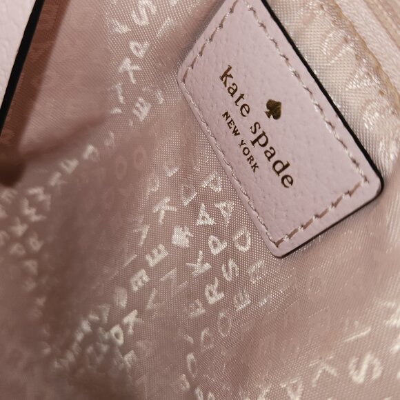 Kate Spade Pink Leather Top Handle Handbag with shoulder strap, matching wallet. - Picture 9 of 10
